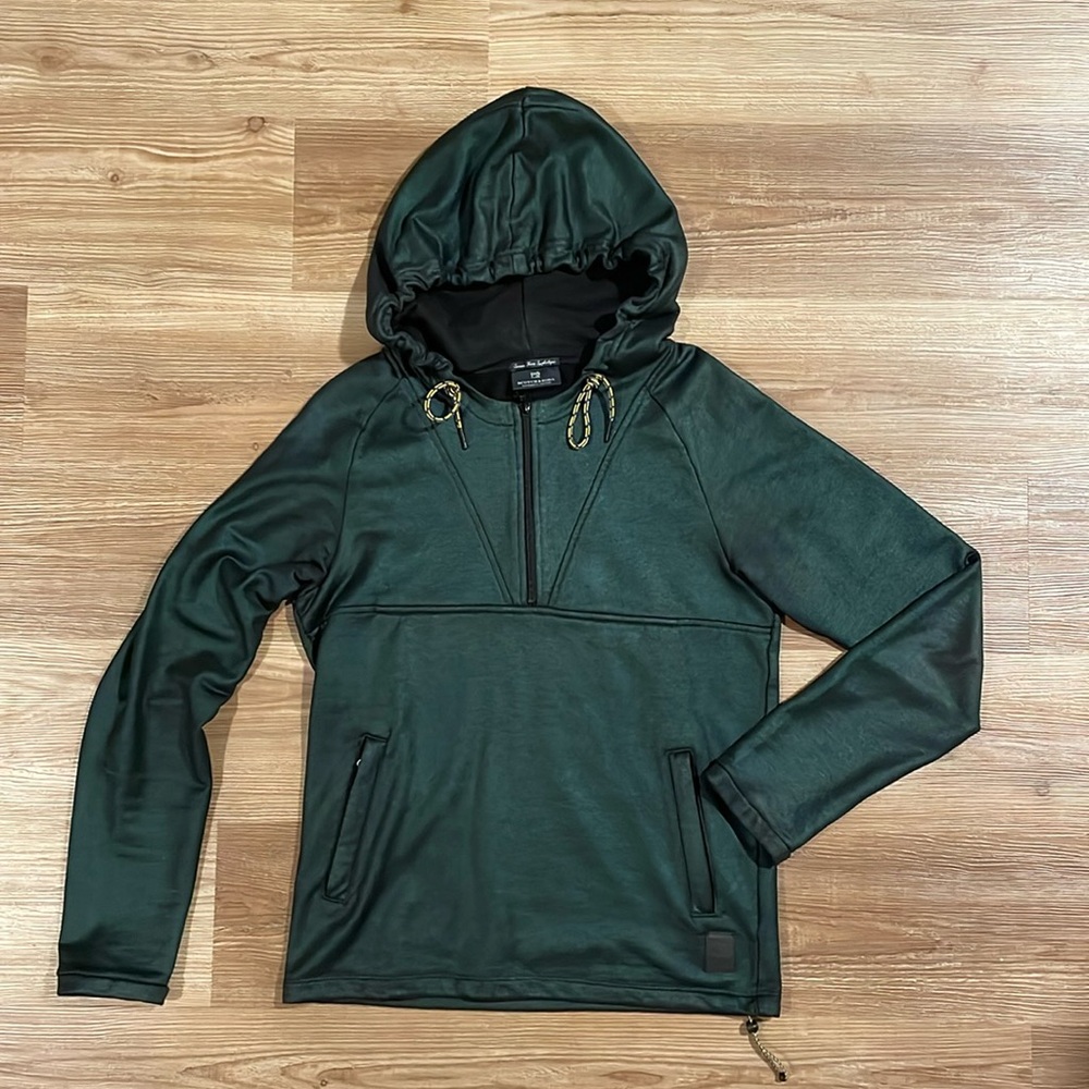 Scotch & Soda Metallic green anorak hoodie